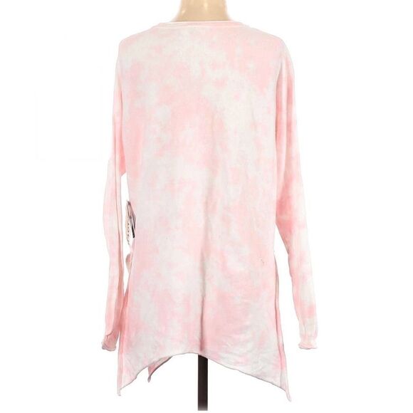 NWT Cloth By Design Oversized Sweater Pink White Tie-Dye Lightweight Size Small - Picture 4 of 12